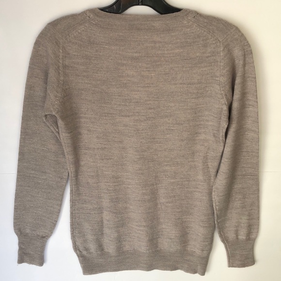 Brunella Gori Gray Wool V Neck Long Sleeves  Pullover Sweater  Size S - Picture 2 of 4